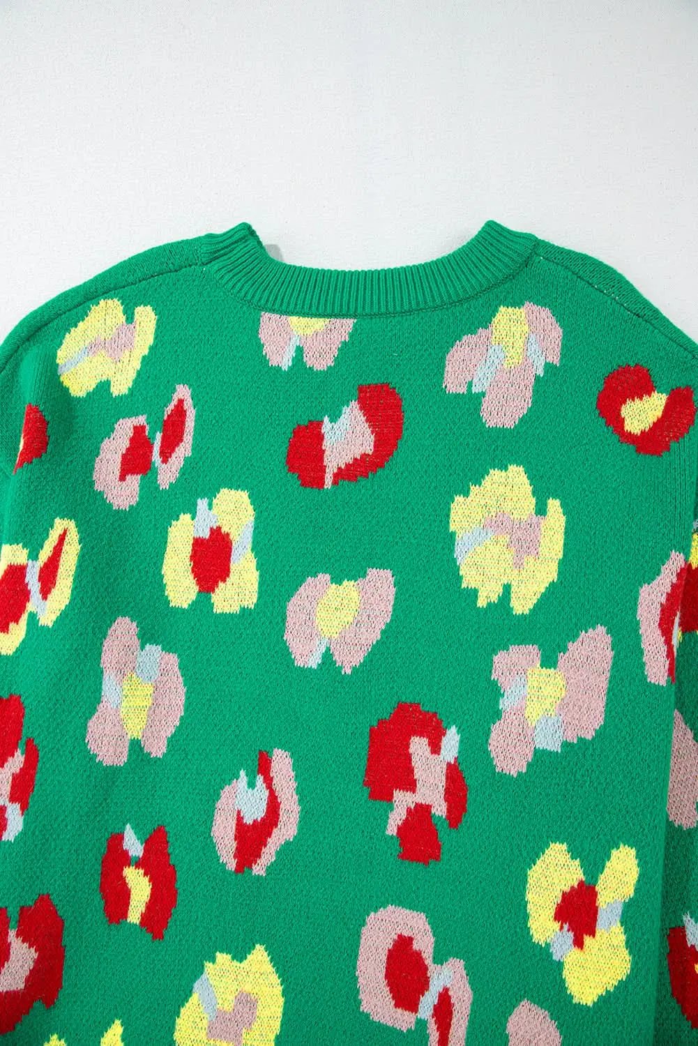 Plus size green floral sweater - Love Salve
